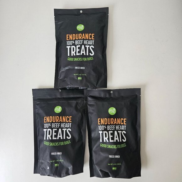 Dog Treats Get Joy Endurance 100% Beef Heart 3-Pack 4 oz Each EXP 05/06/2026 - Picture 1 of 11